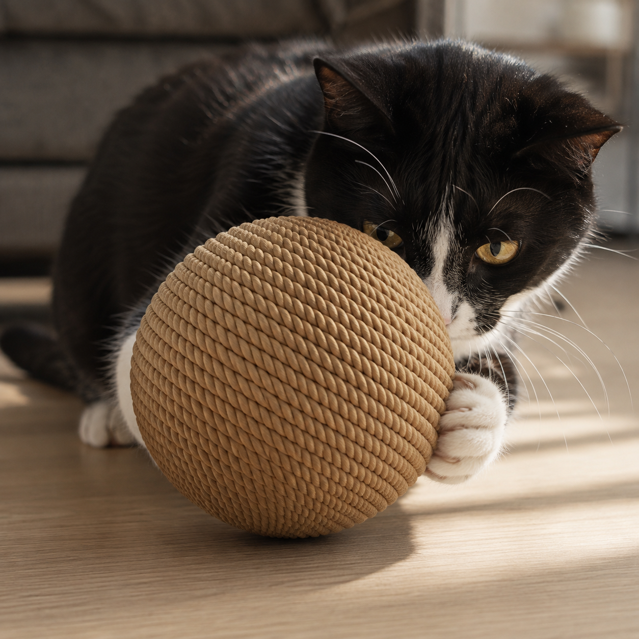 NOQIVA Woven Sisal Cat Play Ball