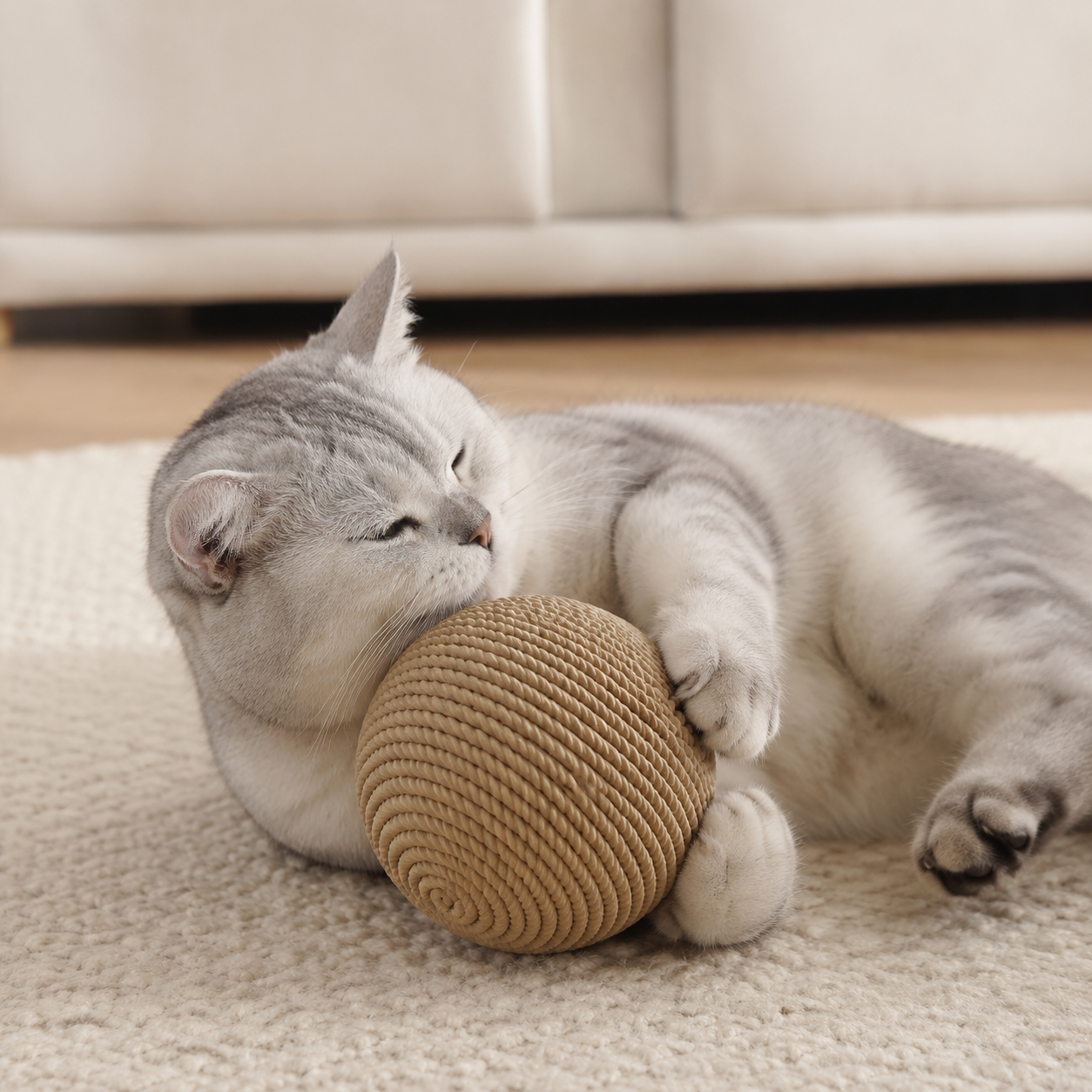 NOQIVA Woven Sisal Cat Play Ball