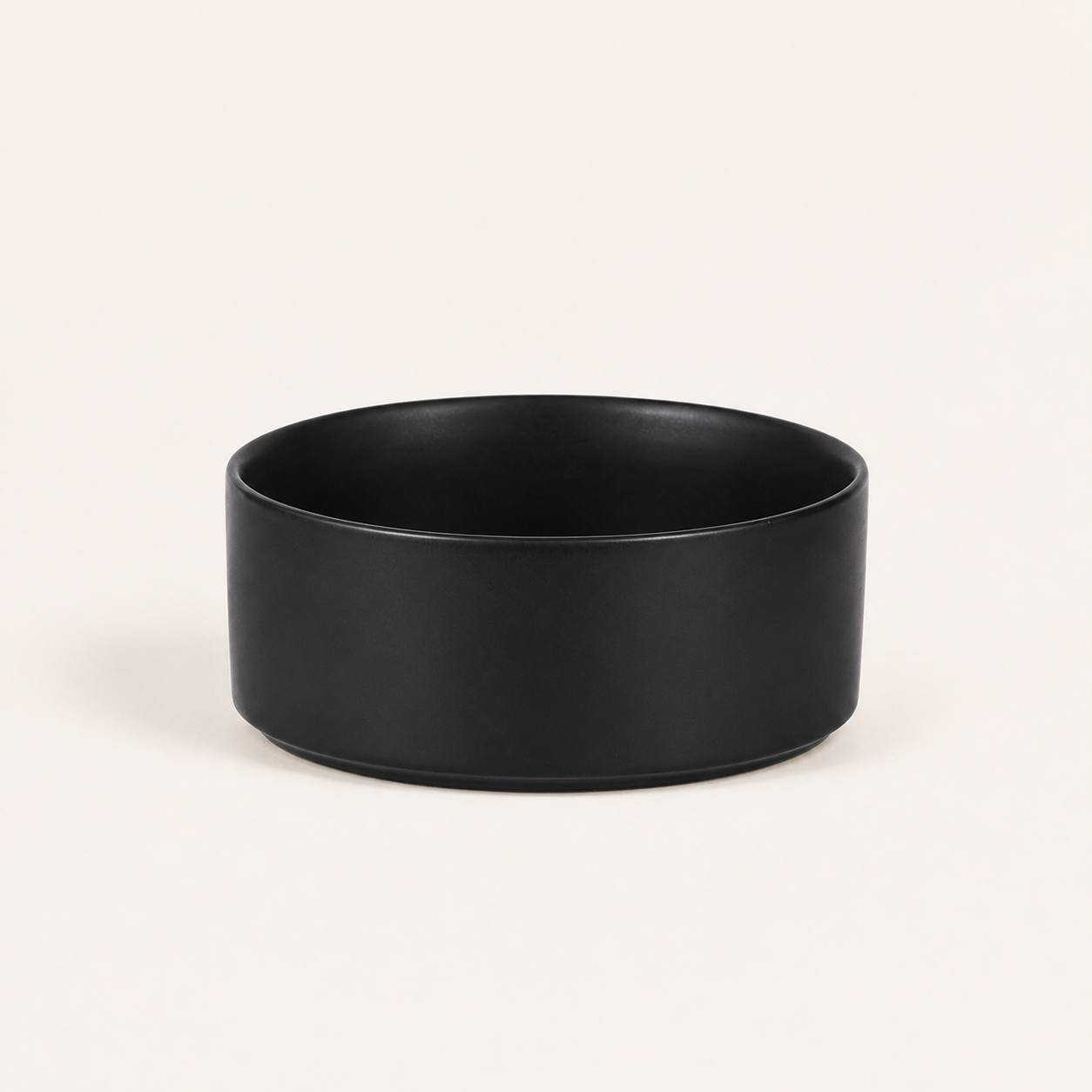NOQIVA Low-Profile Ceramic Cat Bowl with Bamboo Stand